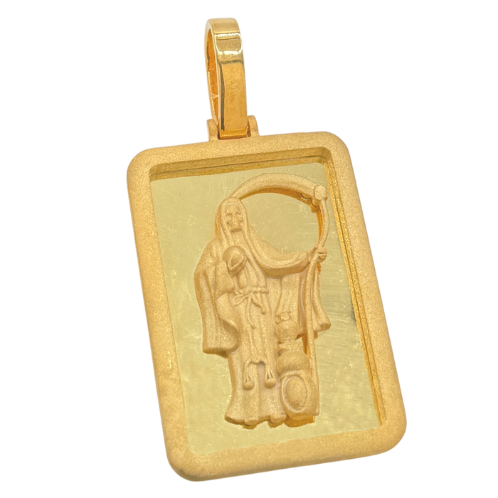24K Yellow Gold Santa Muerte Pendant