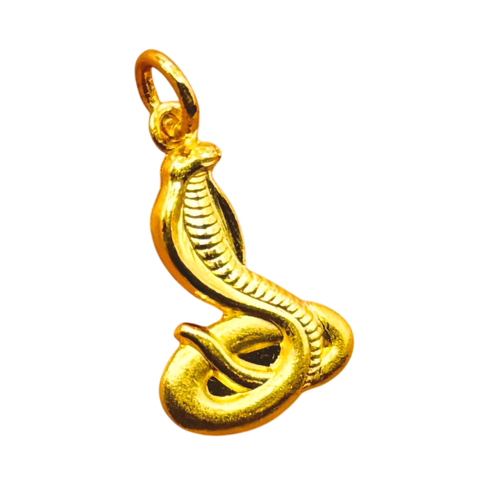 24K Yellow Gold Small Snake Pendant