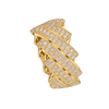 Staggered Cuban Diamond Ring in yellow gold — studio view