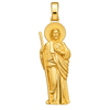 Standing Saint Jude Pendant — polished yellow gold on transparent background