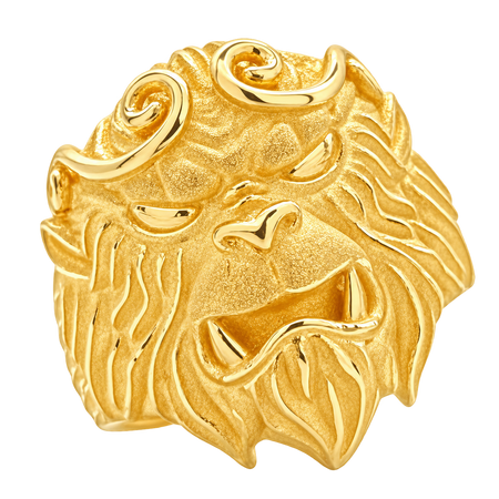 Sun Wukong Ring — polished yellow gold studio view