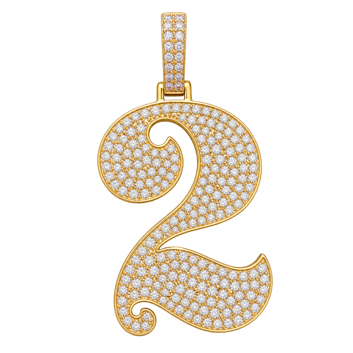 "2" Diamond Pendant — isolated product view