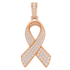 Cancer Ribbon Diamond Pendant — isolated product view