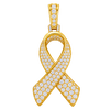 Cancer Ribbon Diamond Pendant — yellow gold product view