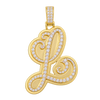 Cursive "L" Diamond Pendant — isolated product view