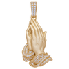Detailed Praying Hands Diamond Pendant — isolated product view