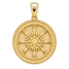 Dharma Wheel Circular Pendant — yellow gold product view