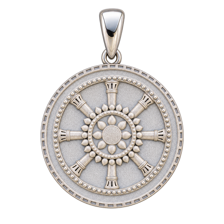Dharma Wheel Circular Pendant — isolated product view