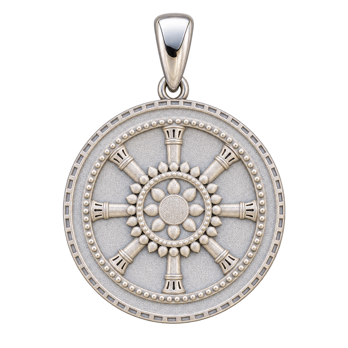 Dharma Wheel Circular Pendant — isolated product view