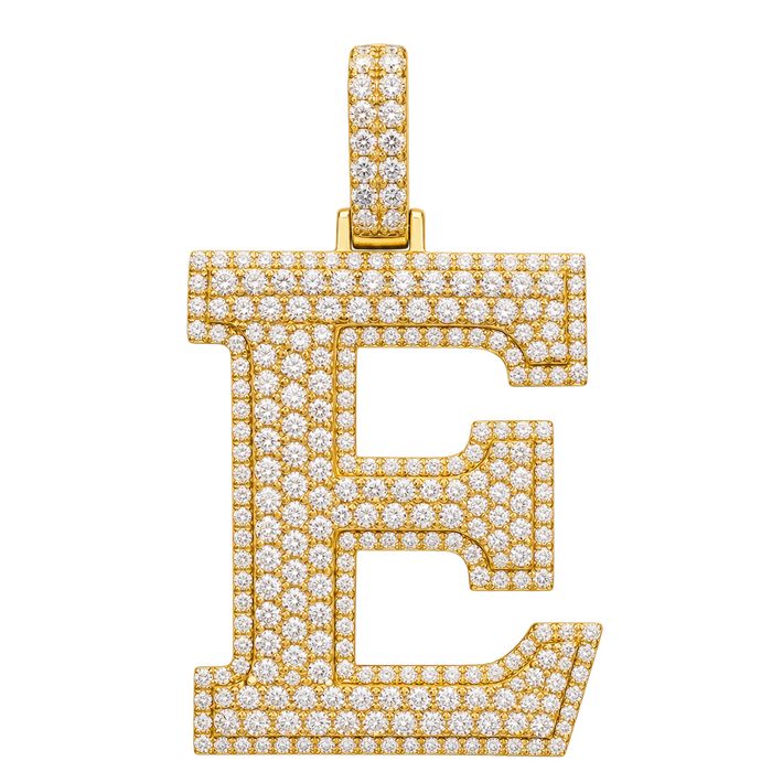 Diamond Block "E" Pendant — isolated product view