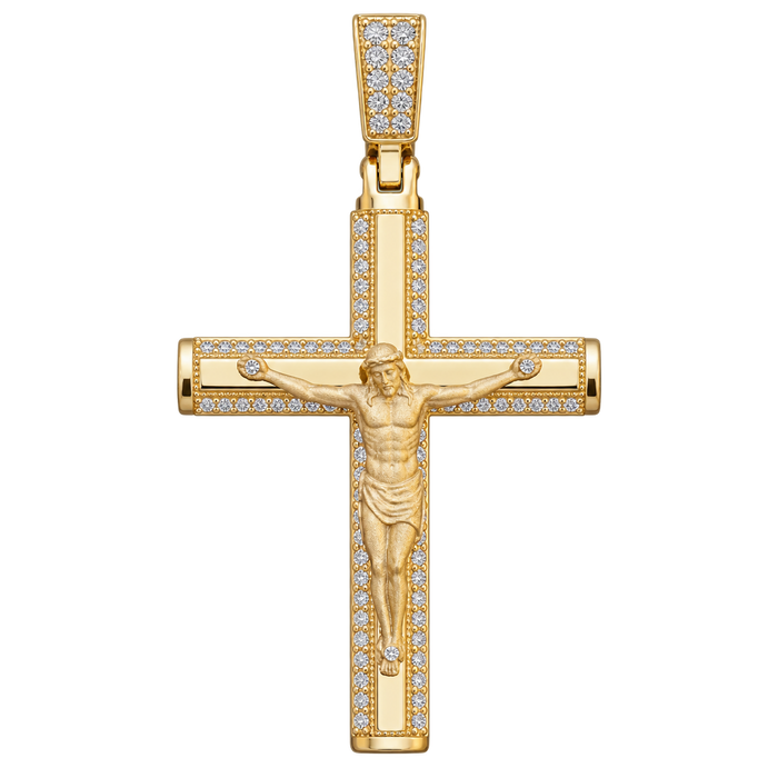 Diamond Detailed Crucifix Pendant — isolated product view