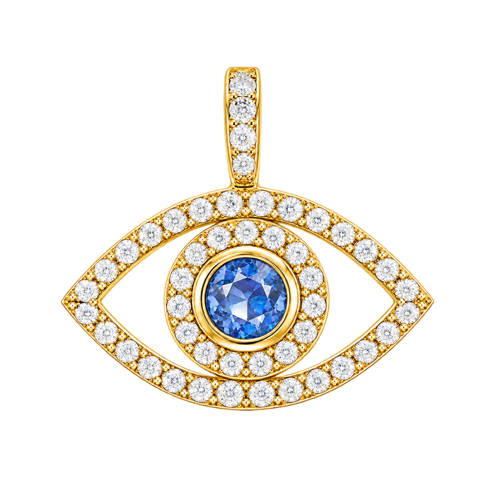 Evil Eye Diamond Pendant — yellow gold product view