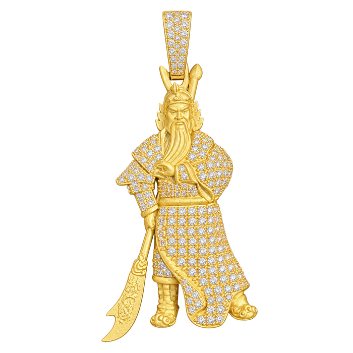 God of War (Guan Gong) Partial Diamond Pendant — isolated product view