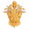 Japanese Oni Demon Mask Partial Diamond Pendant — isolated product view