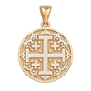 Jerusalem Cross Circular Pendant — isolated product view