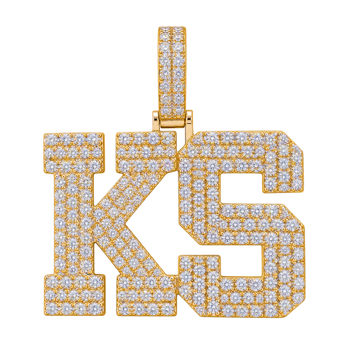 "KS" Diamond Pendant — isolated product view