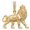 Large Lion Partial Diamond Pendant — isolated product view
