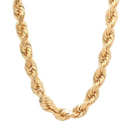10MM Solid Diamond-Cut Rope Chain in polished yellow gold
