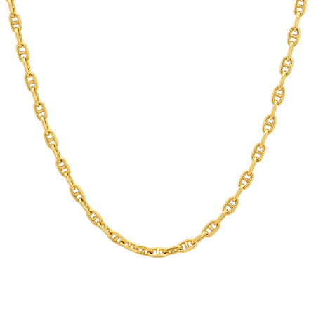 2.8MM Solid Alternating Mariner Chain in polished yellow gold