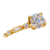 Alternating Baguette and Round Accent Milgrain Engagement Ring — generated studio view