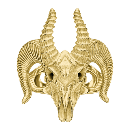 Bighorn Sheep Skull Ring — generated studio view