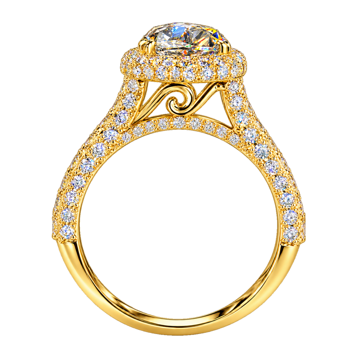 Cathedral Pavé Halo Engagement Ring — generated studio view