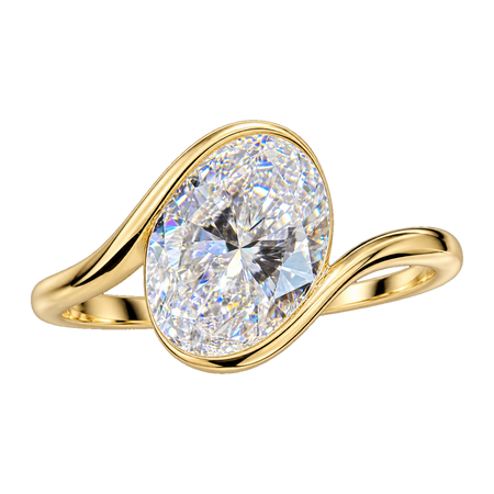 Diamond Bezel-Set Bypass Engagement Ring — generated studio view