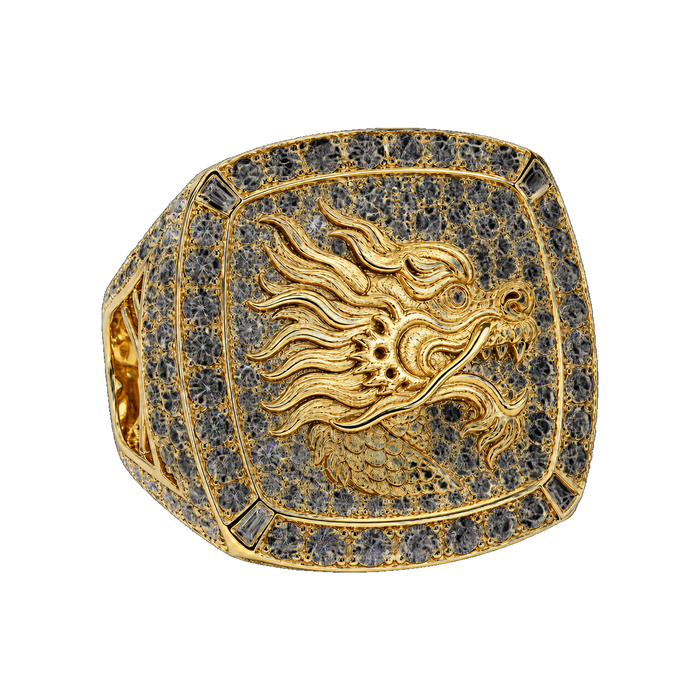 Dragon Head Flooded Diamond Ring — generated studio view