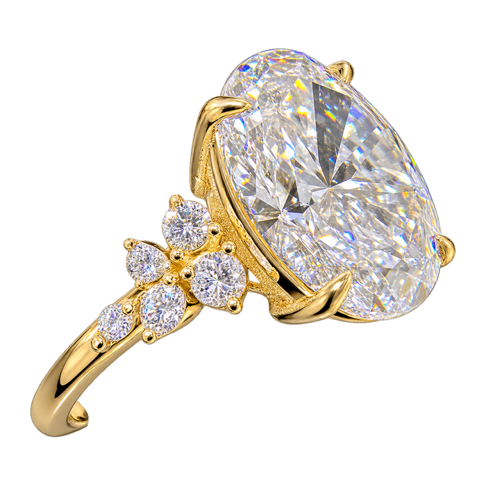 Floral Cluster Accent Engagement Ring — generated studio view