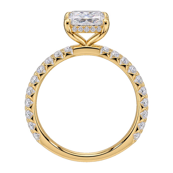 French Pavé Hidden Halo Engagement Ring — generated studio view