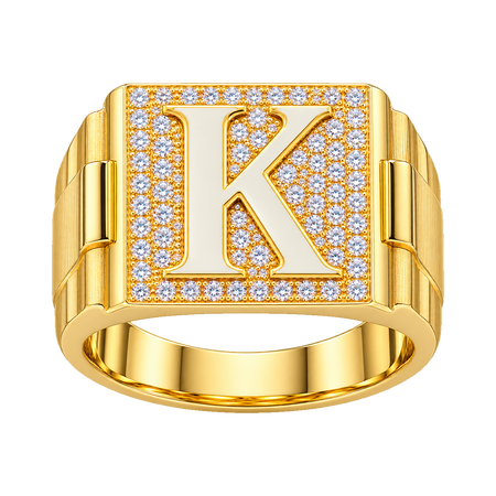 "K" Presidential Diamond Ring — generated studio view