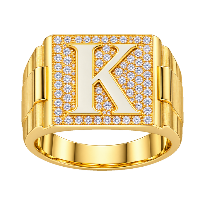 "K" Presidential Diamond Ring — generated studio view