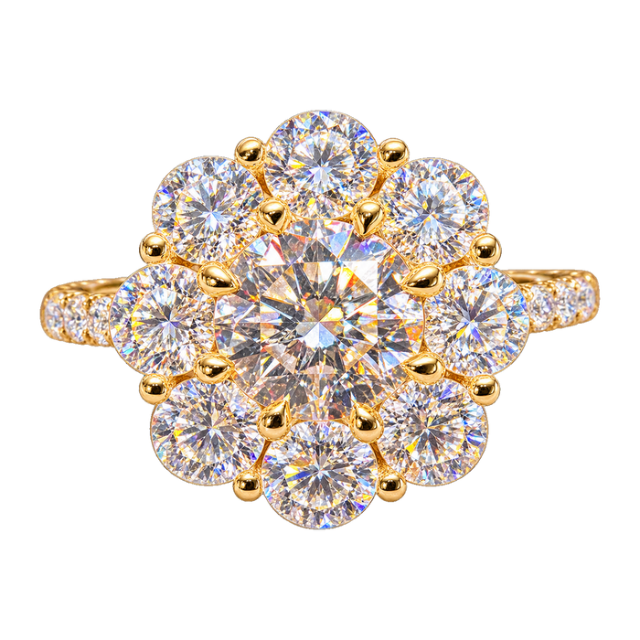 Large Cluster Halo Engagement Ring — generated studio view