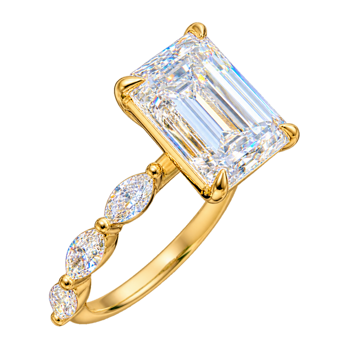 Marquise Accent Solitaire Engagement Ring — generated studio view