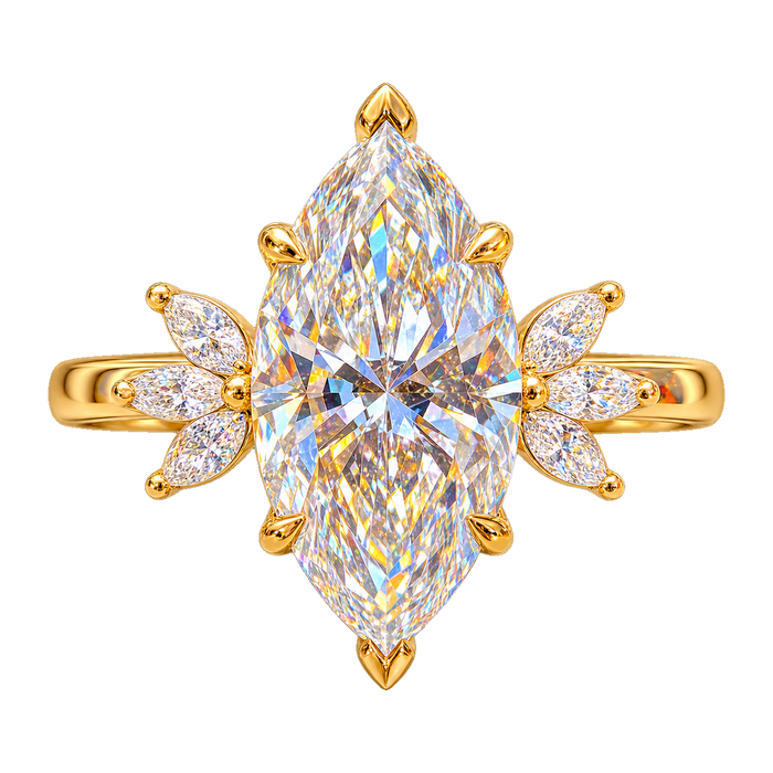Marquise Fan Accent Engagement Ring — generated studio view
