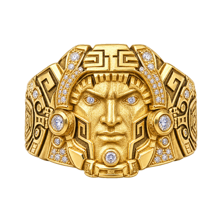 Museum-Level Aztec Diamond Ring — generated studio view