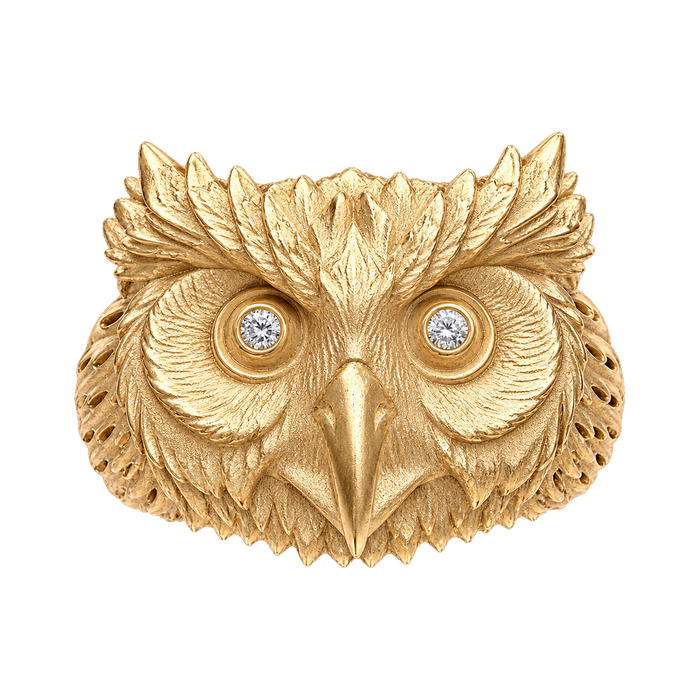 Owl Face Ring — generated studio view