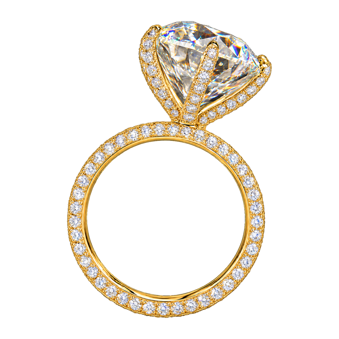 Pavé Basket Solitaire Engagement Ring — generated studio view