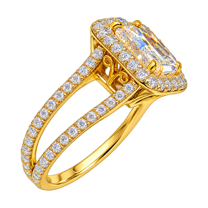 Pavé Split Shank Halo Engagement Ring — generated studio view