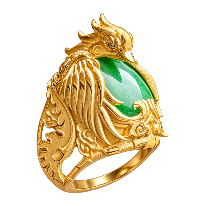 Phoenix Wrapped Around Jade Ring — generated studio view