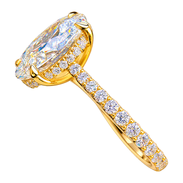 Tapered Pavé Hidden Halo Engagement Ring — generated studio view