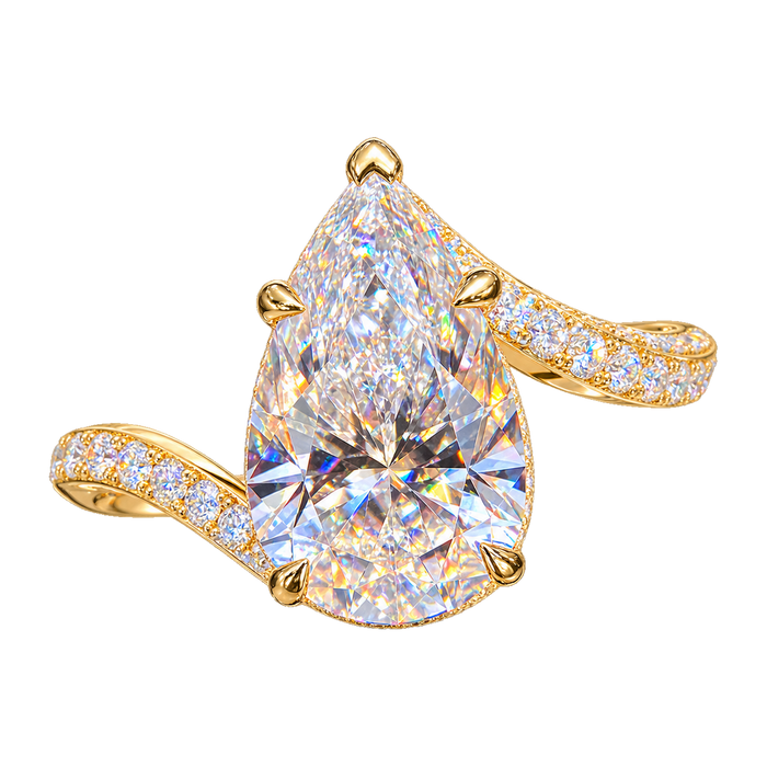 Twisted Bypass Pavé Side Stone Engagement Ring — generated studio view