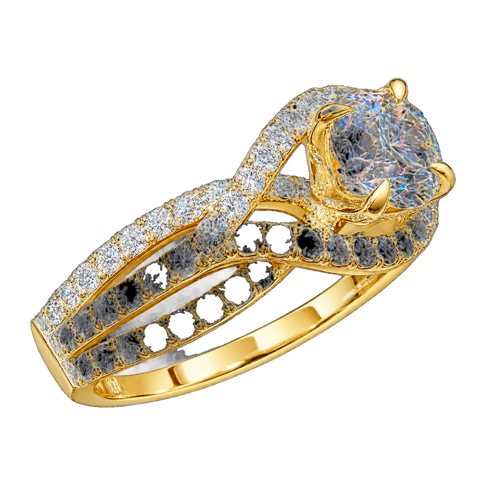 Twisted Pavé Solitaire Engagement Ring — generated studio view