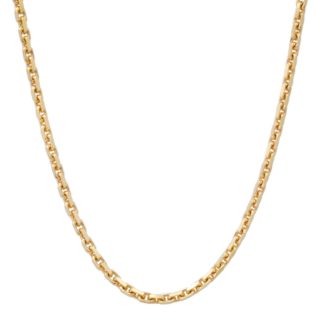 2MM Solid Heavy Link Chain in polished yellow gold