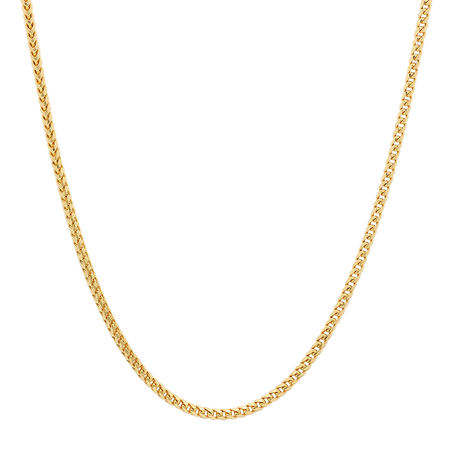 2MM Solid Plain Franco Chain in polished yellow gold