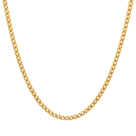 3.5MM Solid Plain Franco Chain in polished yellow gold
