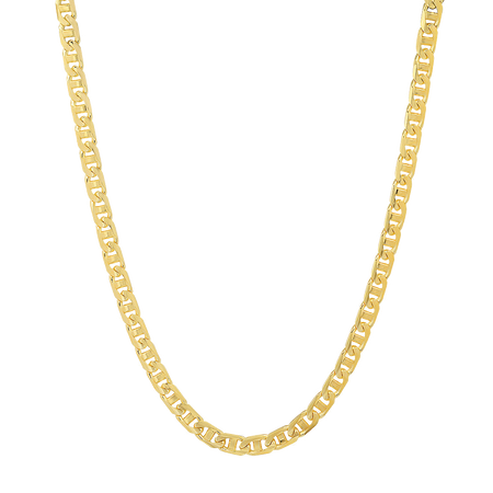 3.5MM Solid Yacht Link Chain in polished yellow gold