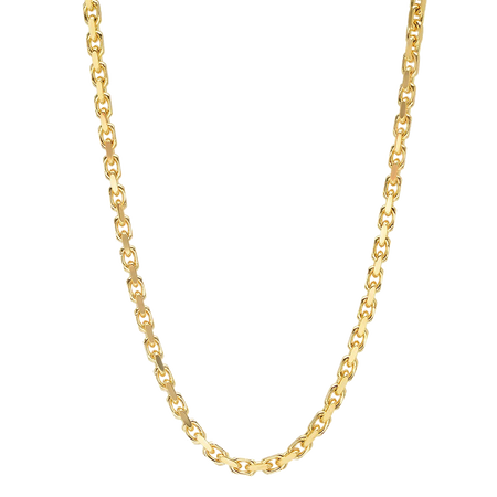3MM Solid Heavy Link Chain in polished yellow gold
