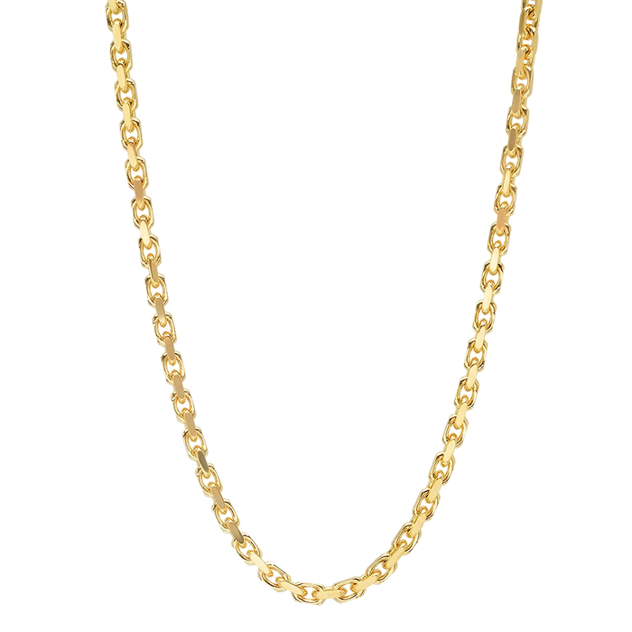 3MM Solid Heavy Link Chain in polished yellow gold