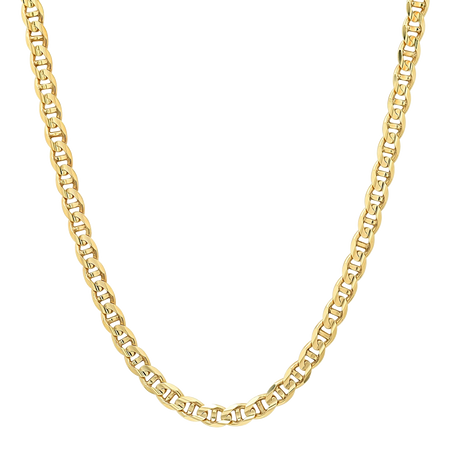 4.5MM Solid Plain Mariner Chain in polished yellow gold